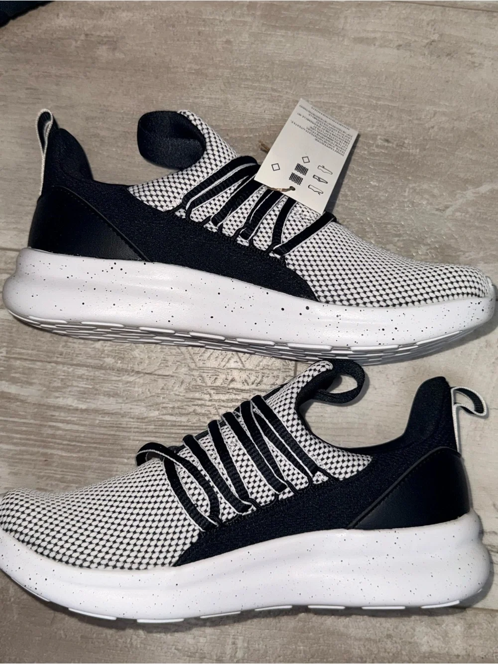 Adidas Lite Racer Adapt 7.0 Kids Size 4 Black White Cloudfoam NWT